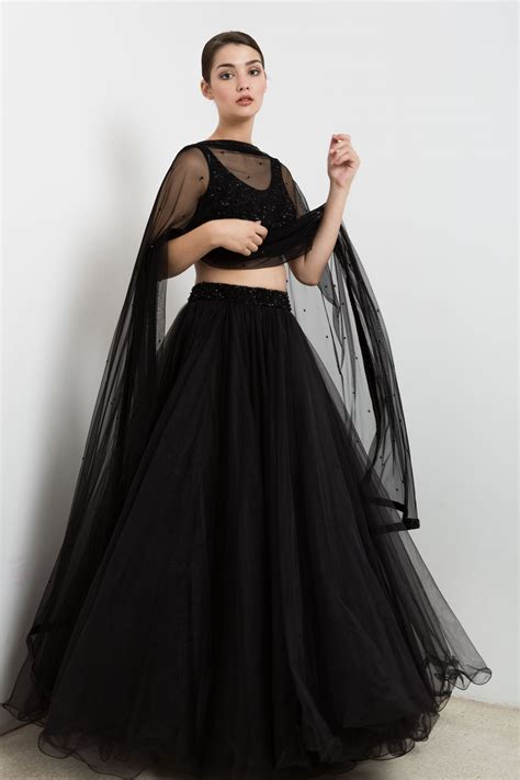 black blouse lehenga